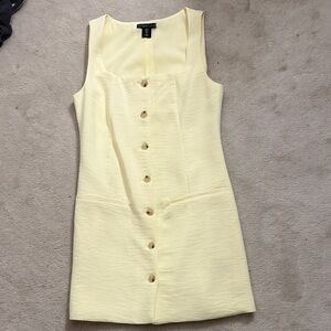 Yellow Sleeveless Button-Down Dress
